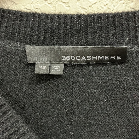 360 Cashmere Black Shrug Poncho Pullover V Neck XS - Picture 4 of 6